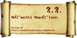 Némethi Napóleon névjegykártya